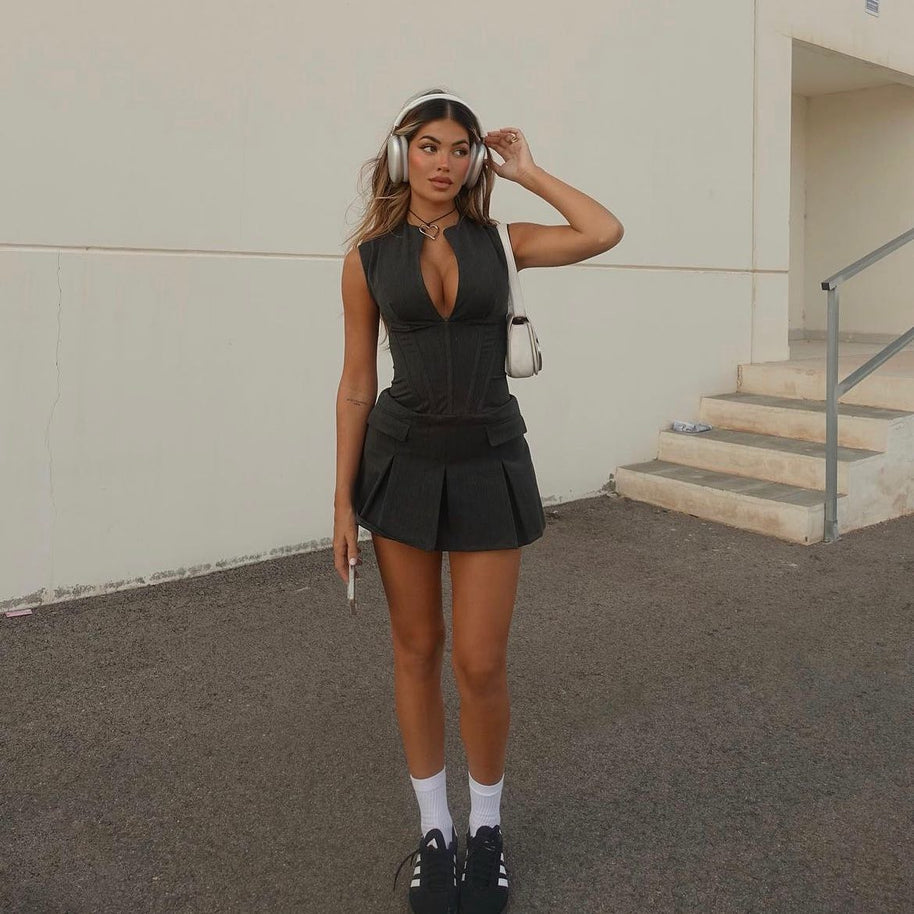 WW | Plissiertes Mini Kleid