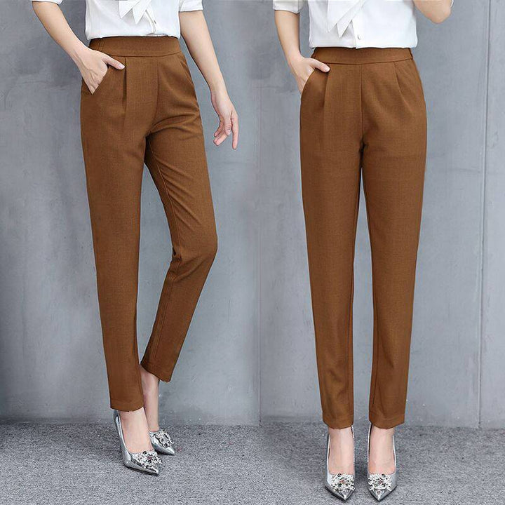 W&W Mode | Dünne Seidenhose in Knöchellänge Mit Hohem Taillenbund Und Flexibler Bleistiftform