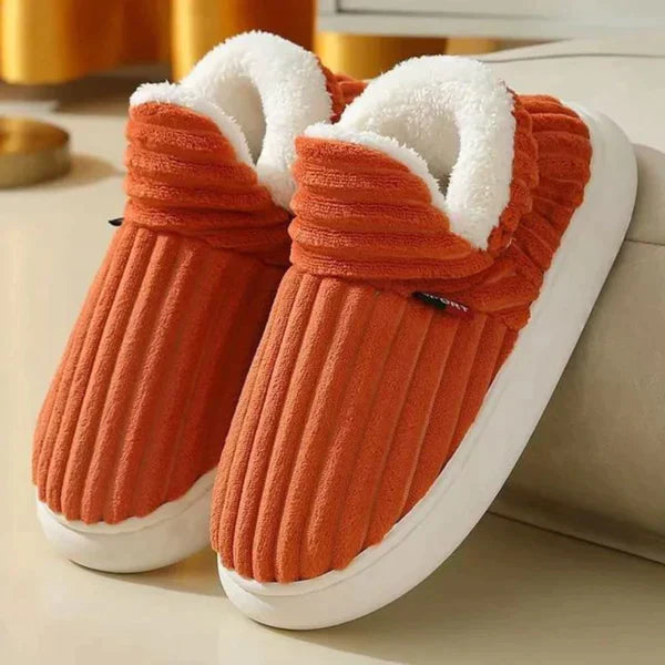 W&W Mode | Plüschschuhe Damen - weiche komfortable Hausschuhe für zu Hause