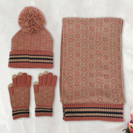 WW | Lässiges Herbst Winter 4-teiliges Warmes Strickset für Frauen