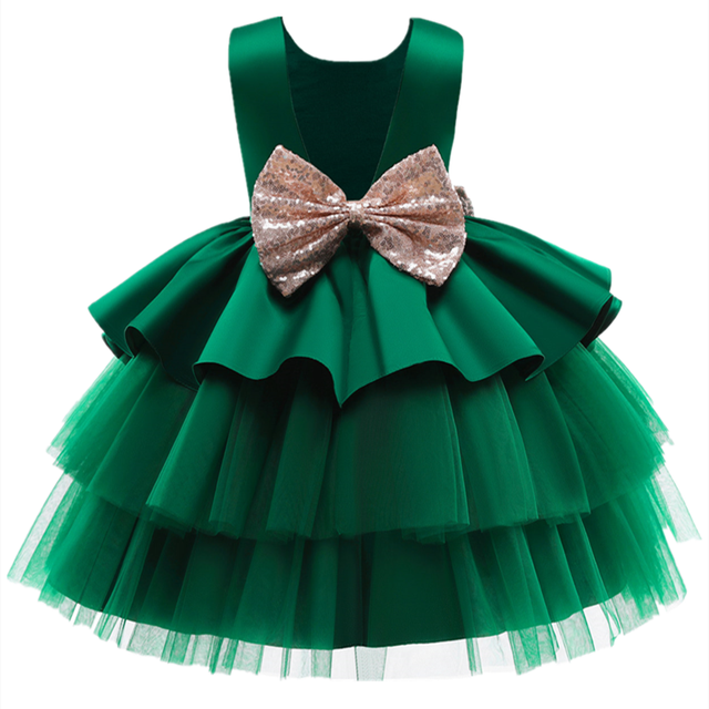 W&W Mode | Mädchenkleid für Babys Große Schleife Taufkleid Festkleider