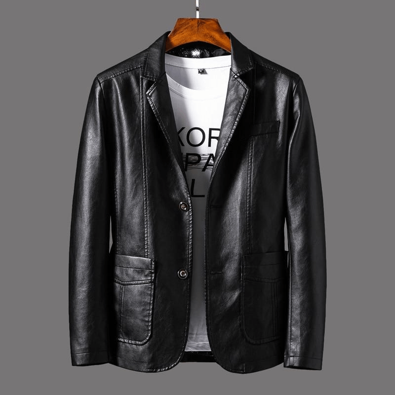 WW | Stilvolle Leder Herren Blazer Klassischer Schnitt