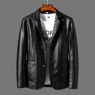 WW | Stilvolle Leder Herren Blazer Klassischer Schnitt
