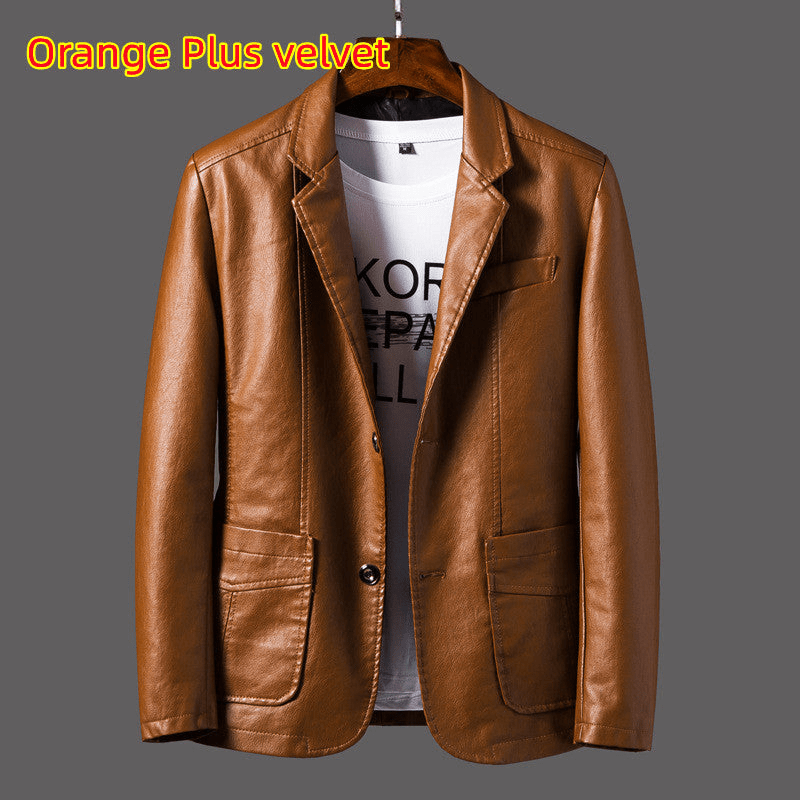W&W Mode | Stilvolle Leder Herren Blazer Klassischer Schnitt