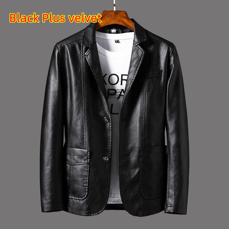 W&W Mode | Stilvolle Leder Herren Blazer Klassischer Schnitt