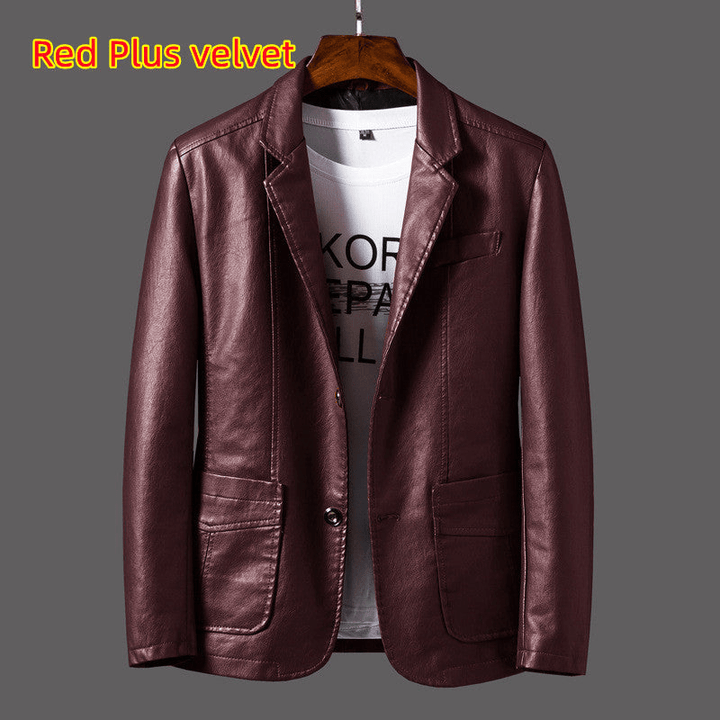 W&W Mode | Stilvolle Leder Herren Blazer Klassischer Schnitt
