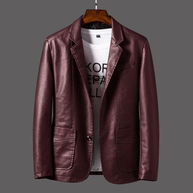 WW | Stilvolle Leder Herren Blazer Klassischer Schnitt