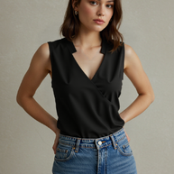 WW Elegantes ärmelloses Einfarbiges Top