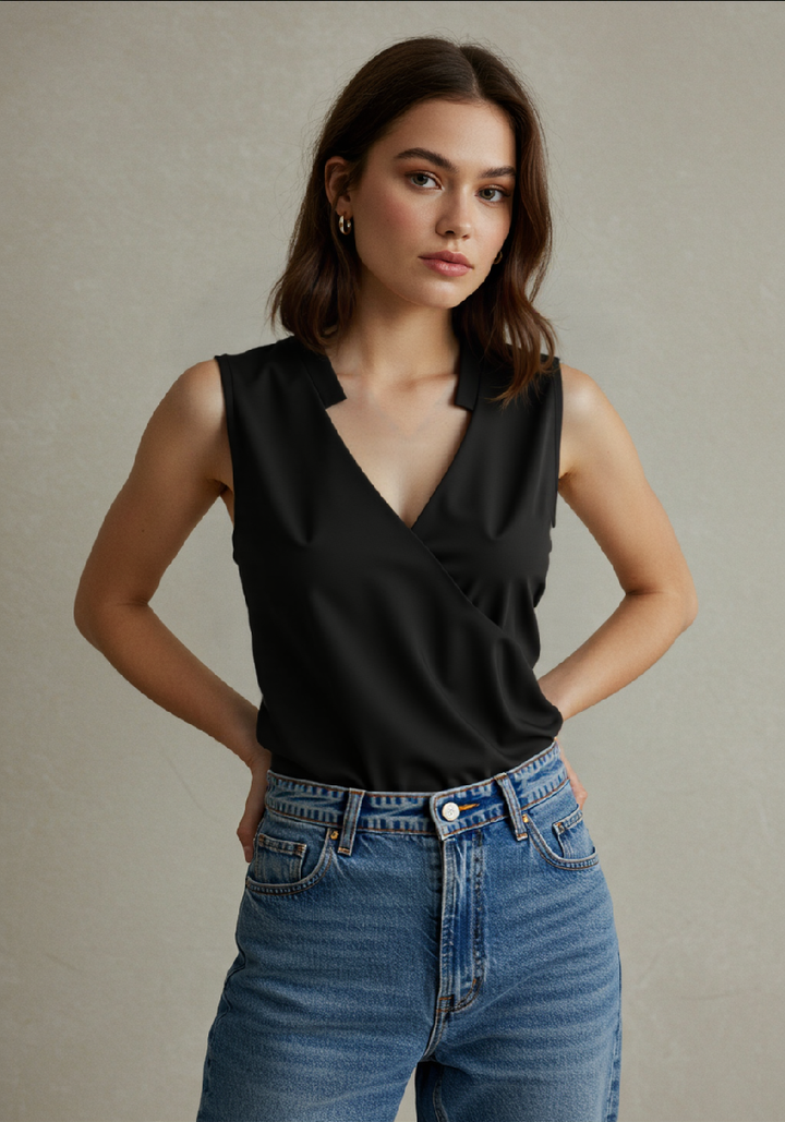 W&W Mode Elegantes ärmelloses Einfarbiges Top