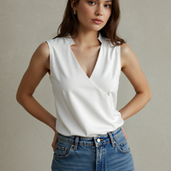 WW Elegantes ärmelloses Einfarbiges Top