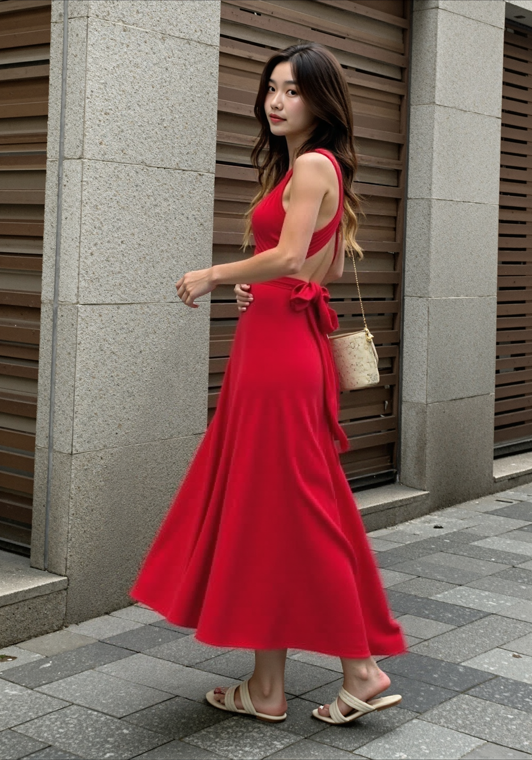 W&W Mode Langes Clubkleid