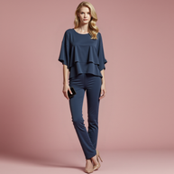 W&W Damen Zweiteiler Satz| Eleganter Jumpsuit mit Cold Shoulder Bluse