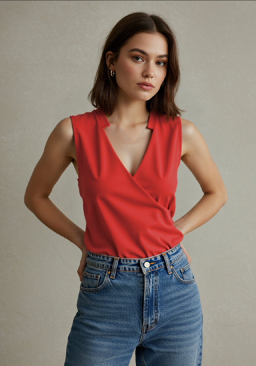 WW Elegantes ärmelloses Einfarbiges Top