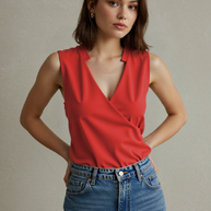 WW Elegantes ärmelloses Einfarbiges Top