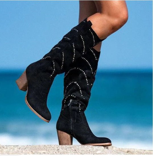 W&W Mode | Bequeme Wildlederstiefel für Damen