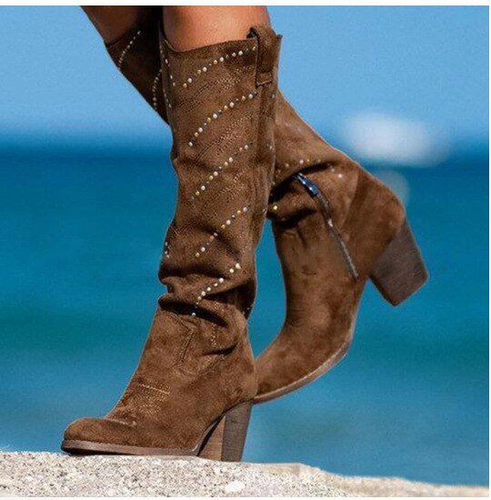 W&W Mode | Bequeme Wildlederstiefel für Damen