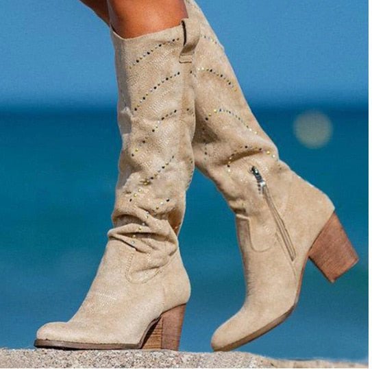 W&W Mode | Bequeme Wildlederstiefel für Damen
