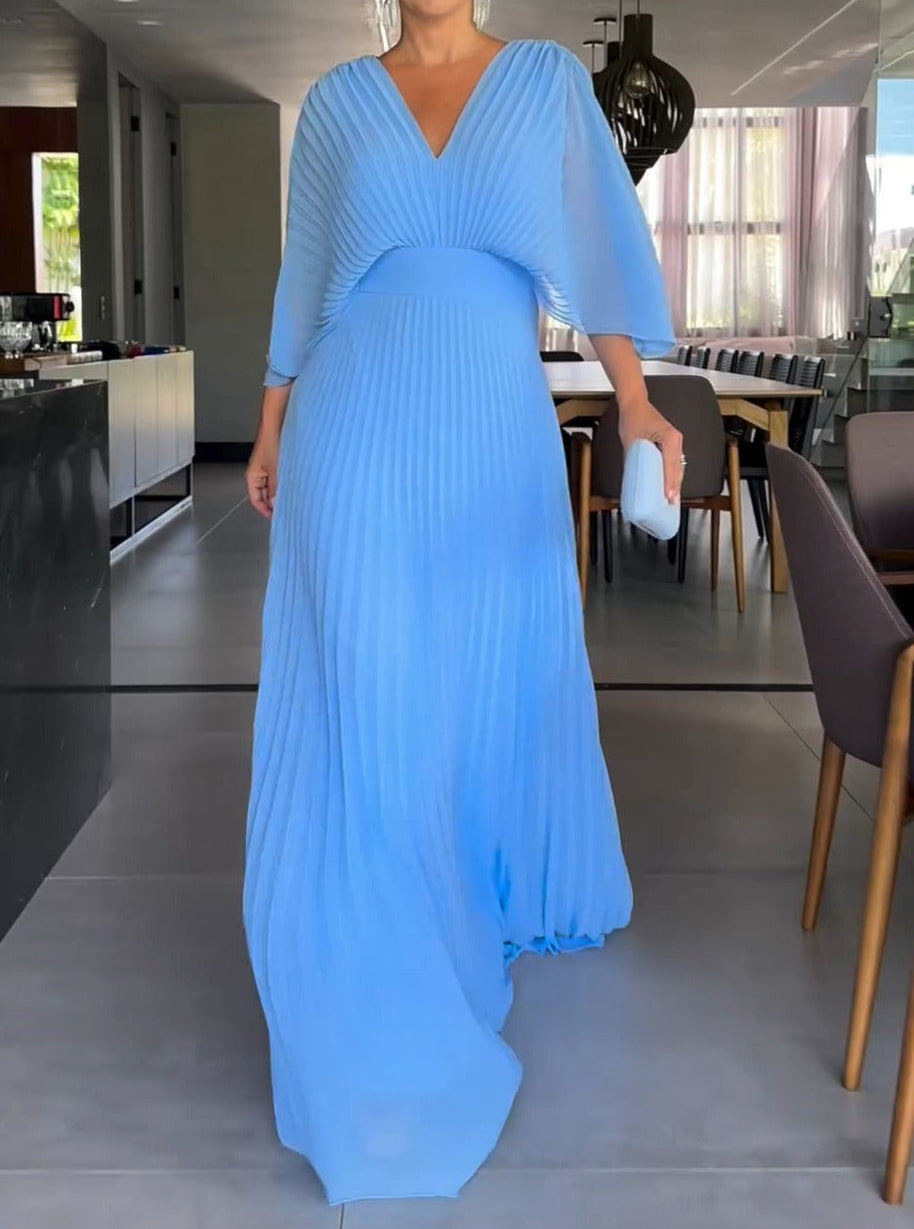 WW | Vibrantes Falten-Maxikleid