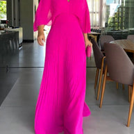 WW | Vibrantes Falten-Maxikleid