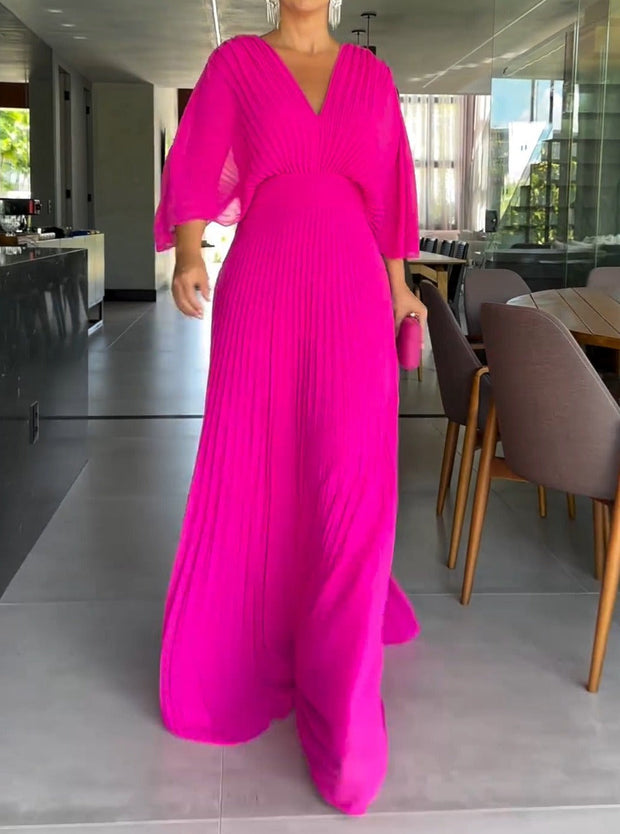 WW | Vibrantes Falten-Maxikleid
