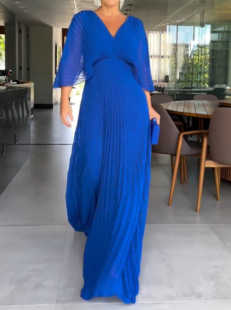 WW | Vibrantes Falten-Maxikleid