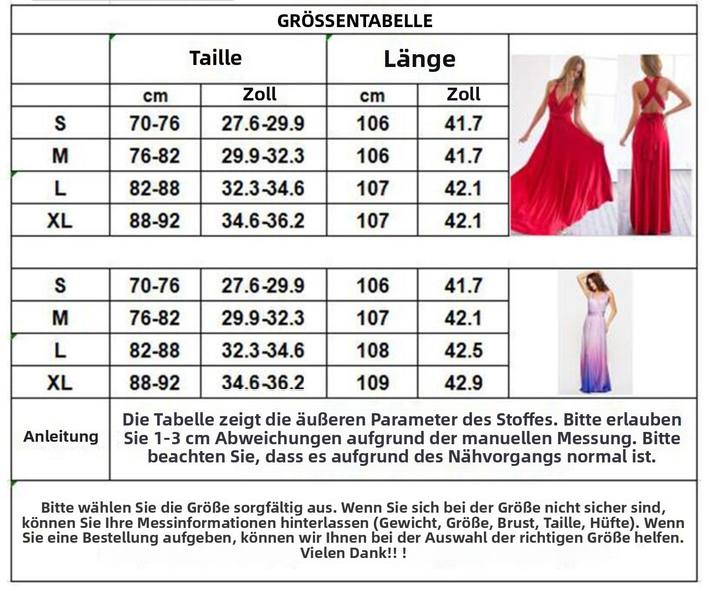 W&W | Multi-Wear Multi-Seil Kreuz rückenfrei Bandage Kleid