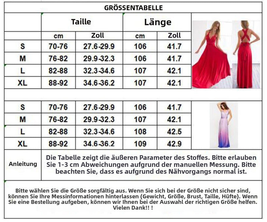 W&W | Multi-Wear Multi-Seil Kreuz rückenfrei Bandage Kleid