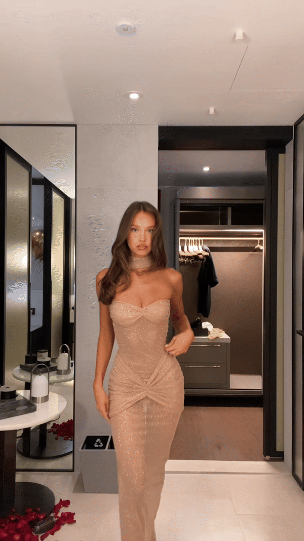 W&W Mode | Maxi Kleid Champagner