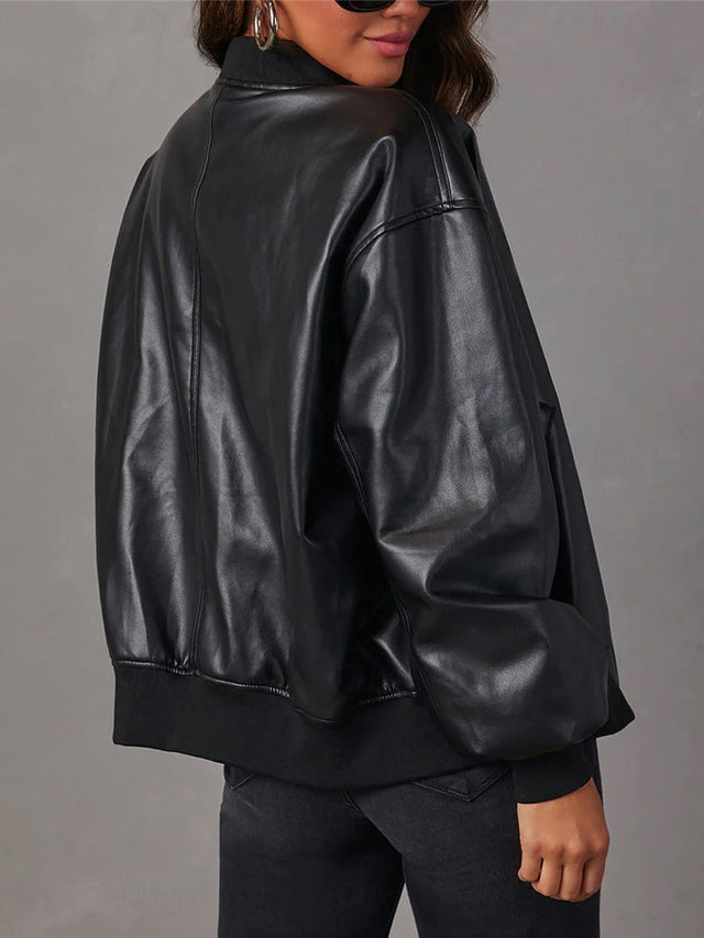 W&W Mode | Lockere Lederjacke für Damen