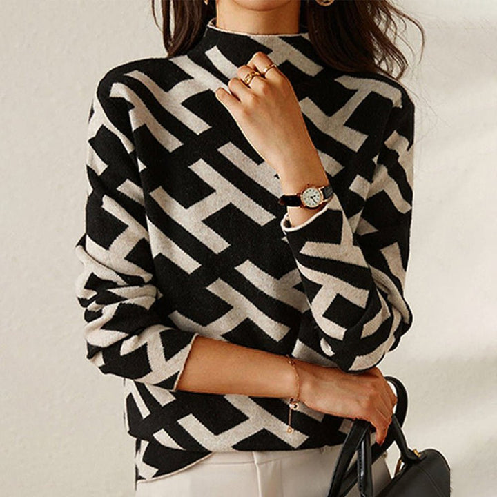W&W Mode | Pullover Mit Geometrischem Muster Für Frauen