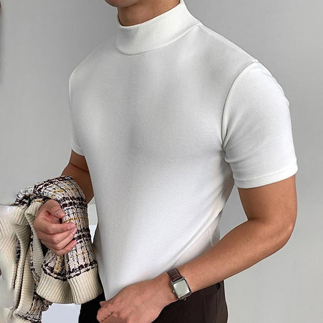 WW | Bequemes T-shirt Mit Kragen Für Herren