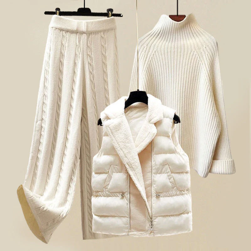 W&W Mode | Bequemes Gemütliches 3-teiliges Strickset