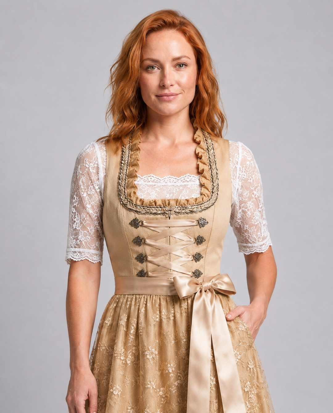 W&W Mode Dirndl Damen Kleid Schnürmieder Oktoberfest