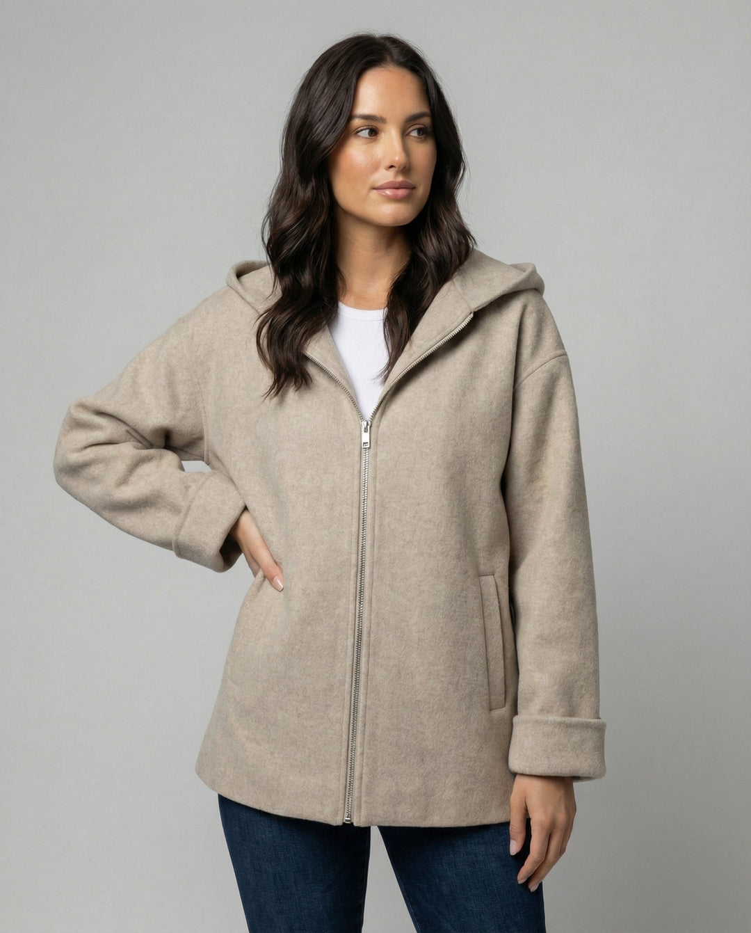 W&W Mode - Moderne Damenjacke Kapuze & Lockerer Schnitt