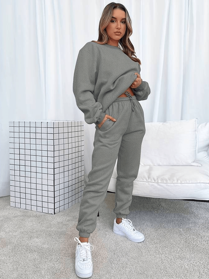 W&W Mode | Jogging Satz Bequem Übergröße Damen Lässig Chi