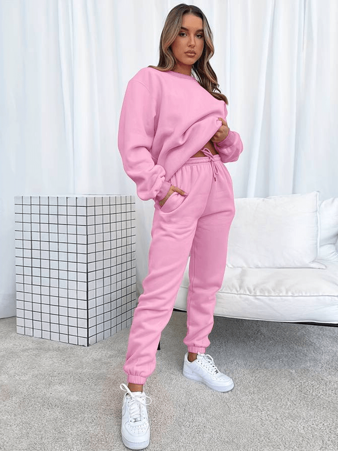 W&W Mode | Jogging Satz Bequem Übergröße Damen Lässig Chi