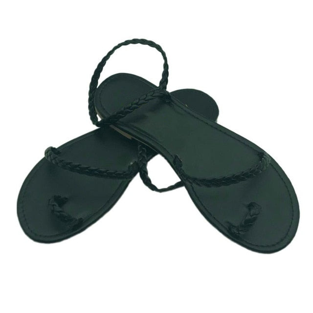 WW | Rom geflochtene Riemen flache Sandale