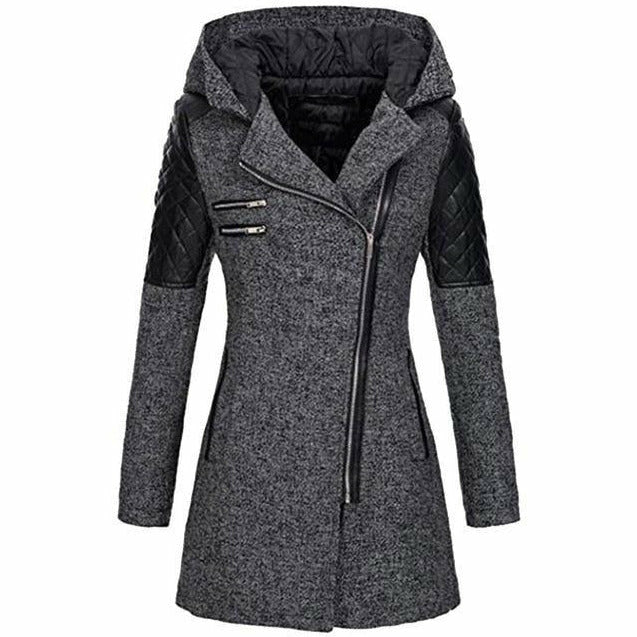 WW | Kurzer Mantel mit Kapuze und Reißverschluss