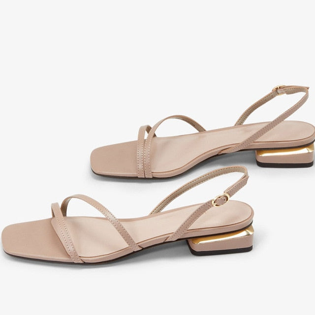 Damen Gladiator-Sandalen mit niedrigem Blockabsatz