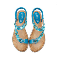 WW | Cross Border Strass T-Strap Flache Sandale