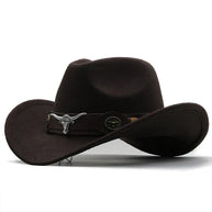 WW | Western-Stil Filzhut Mit Stier-Schnallenband