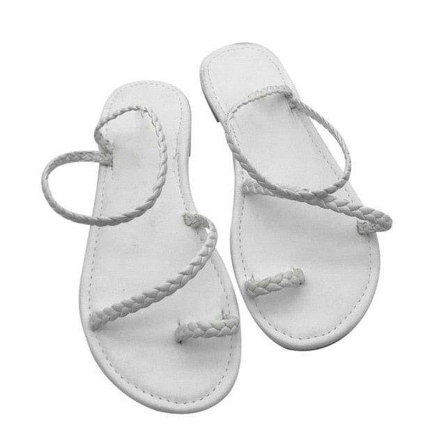 WW | Rom geflochtene Riemen flache Sandale