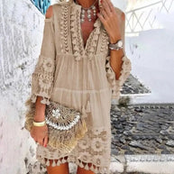 WW | Mini Kleid mit Boho Spitze