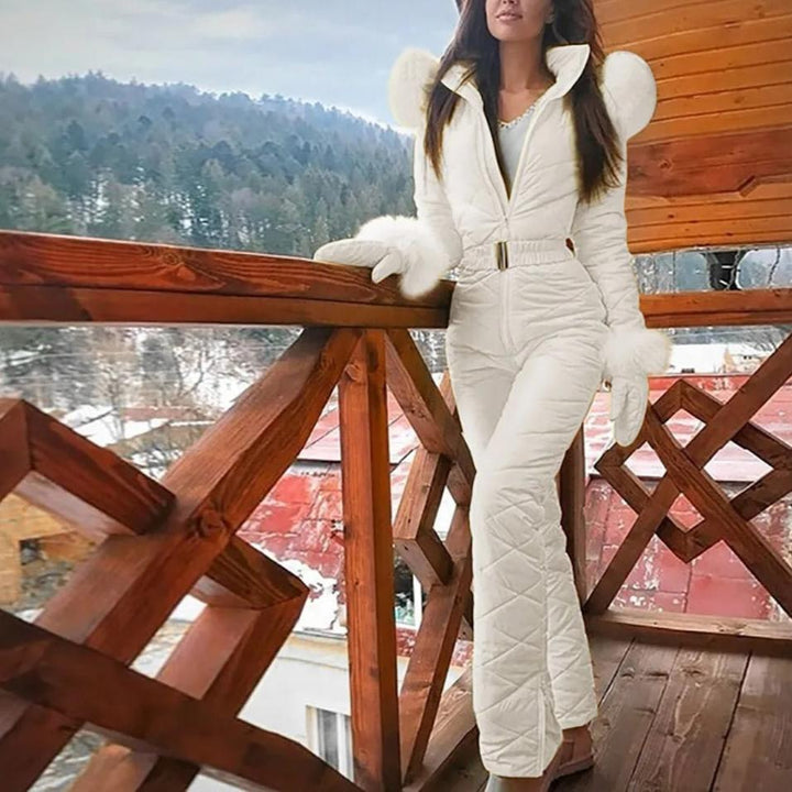 Damen-Snowboardanzug mit Reißverschluss, wetterbeständigem Material und atmungsaktivem Design