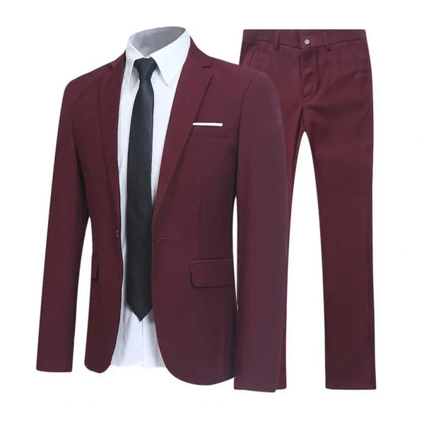 WW | Locker Geschnittenes Anzug Satz Mit Revers Blazer Und Hose Für Männer