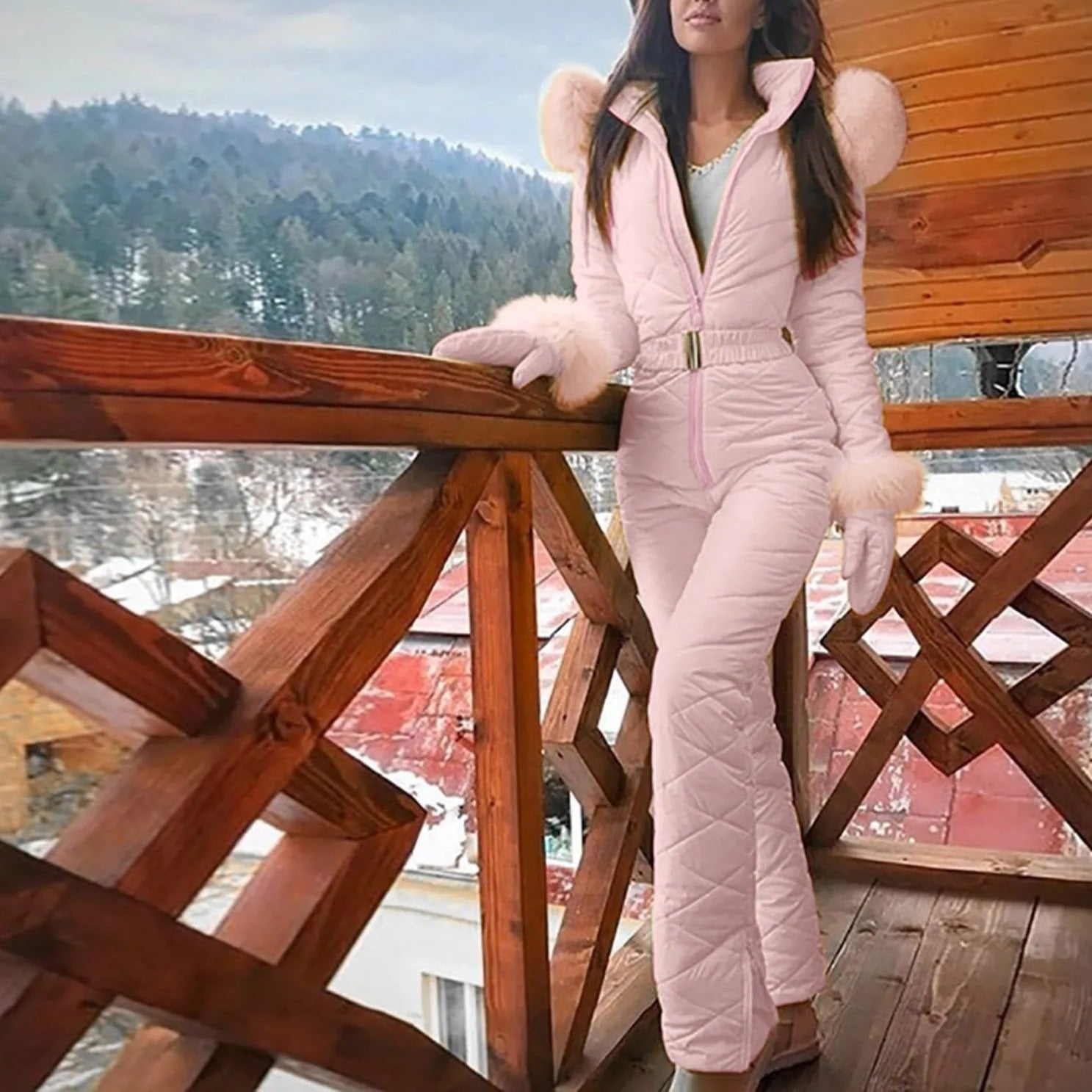 WW | Stilvoller Winter Casual Snowboard Skianzug Mit Reißverschluss Für Frauen