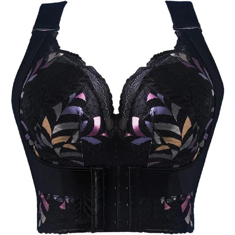 Damen Push-up-BH aus Spitze mit Bügel und Blumenmuster