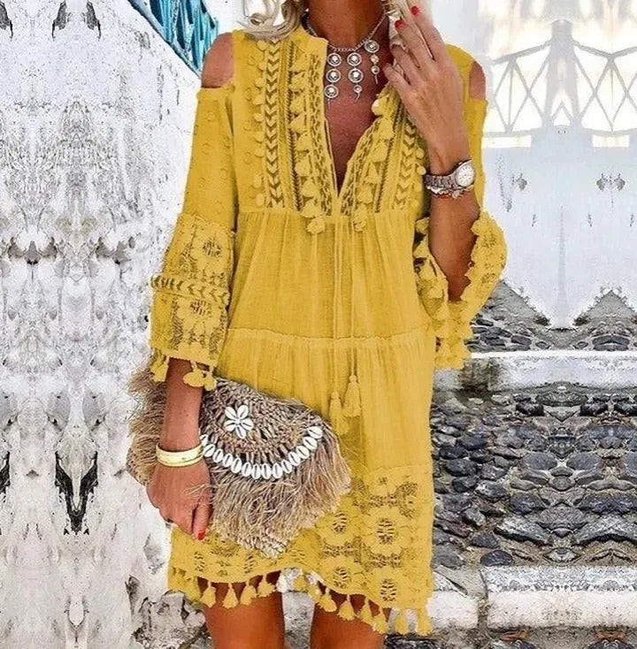 WW | Mini Kleid mit Boho Spitze