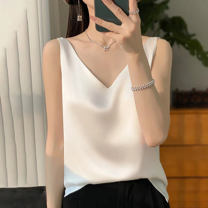 W&W Mode | Ärmelloses Top aus Satin-Seide