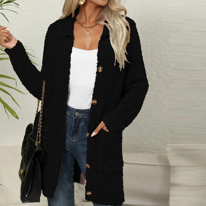 W&W Mode Strickjacke | Lange Strickjacke aus weichem Teddybär mit Taschen